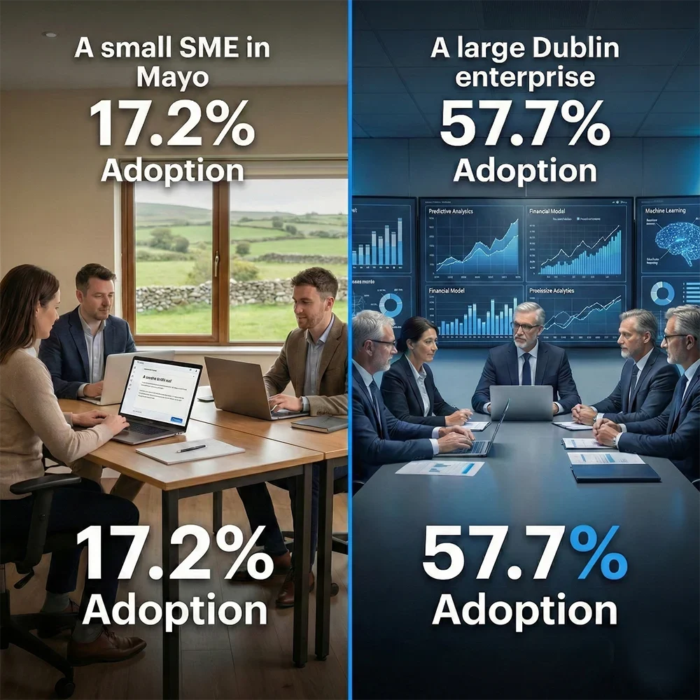thinkai ai adoption gap irish smes vs enterprise